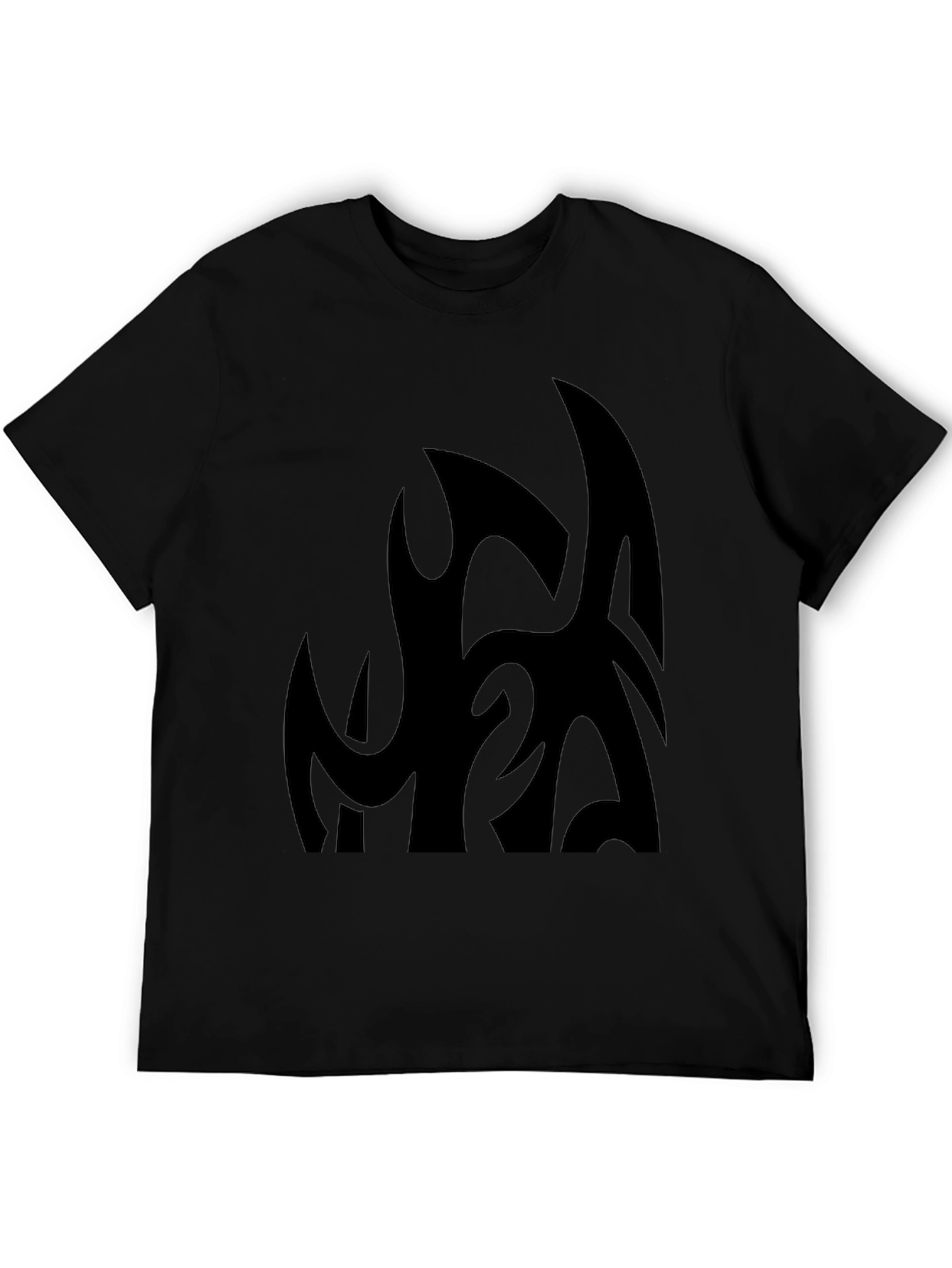 Black Graphic Tee - Abstract Design Casual Fit