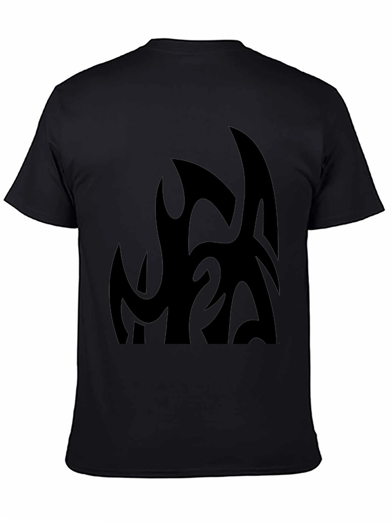 Black Graphic Tee - Abstract Design Casual Fit