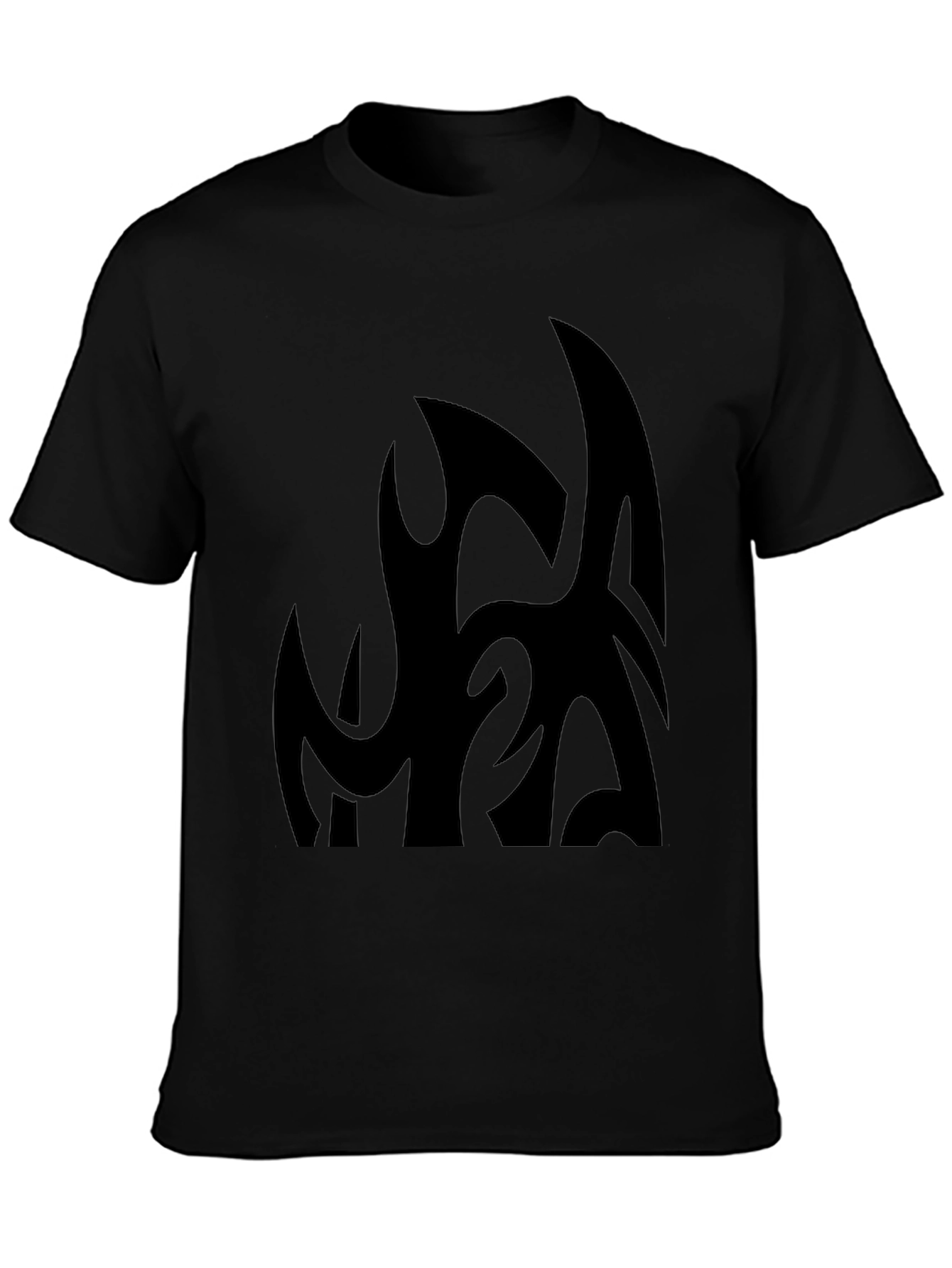 Black Graphic Tee - Abstract Design Casual Fit