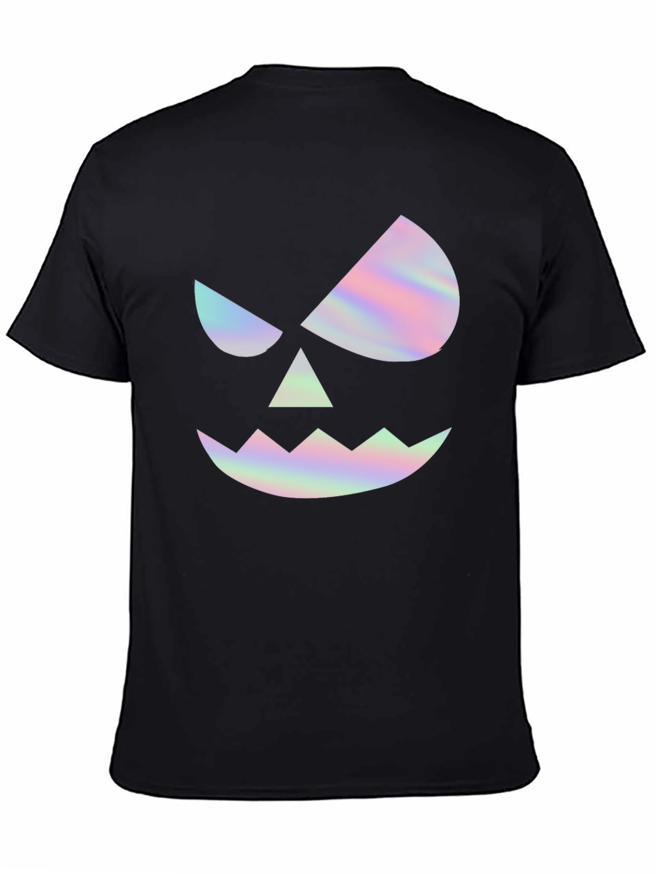 Halloween Pumpkin Face Graphic Tee - Mens Black T-Shirt