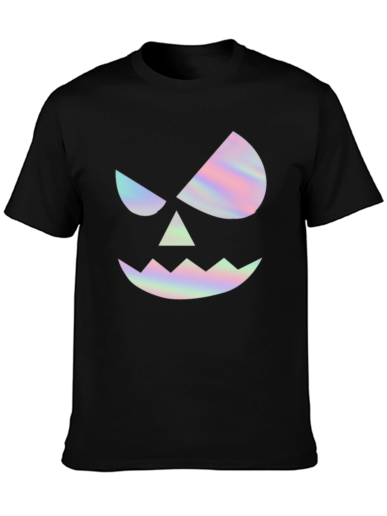 Halloween Pumpkin Face Graphic Tee - Mens Black T-Shirt