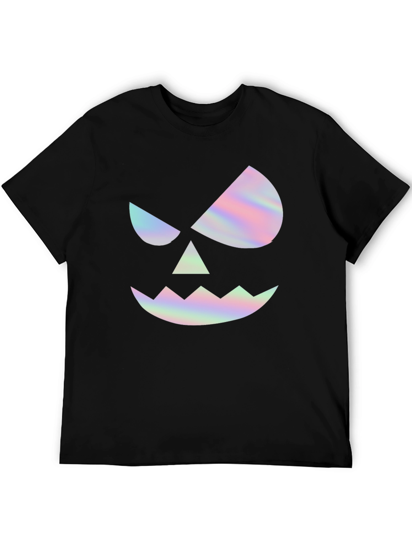 Halloween Pumpkin Face Graphic Tee - Mens Black T-Shirt