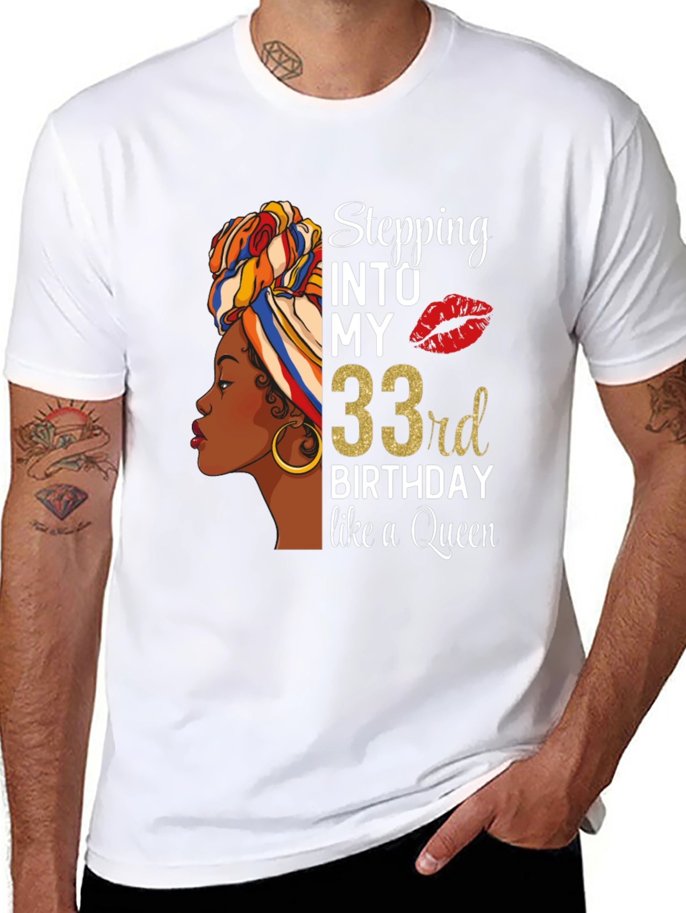 Stepping Into My 33rd Birthday Queen T-Shirt