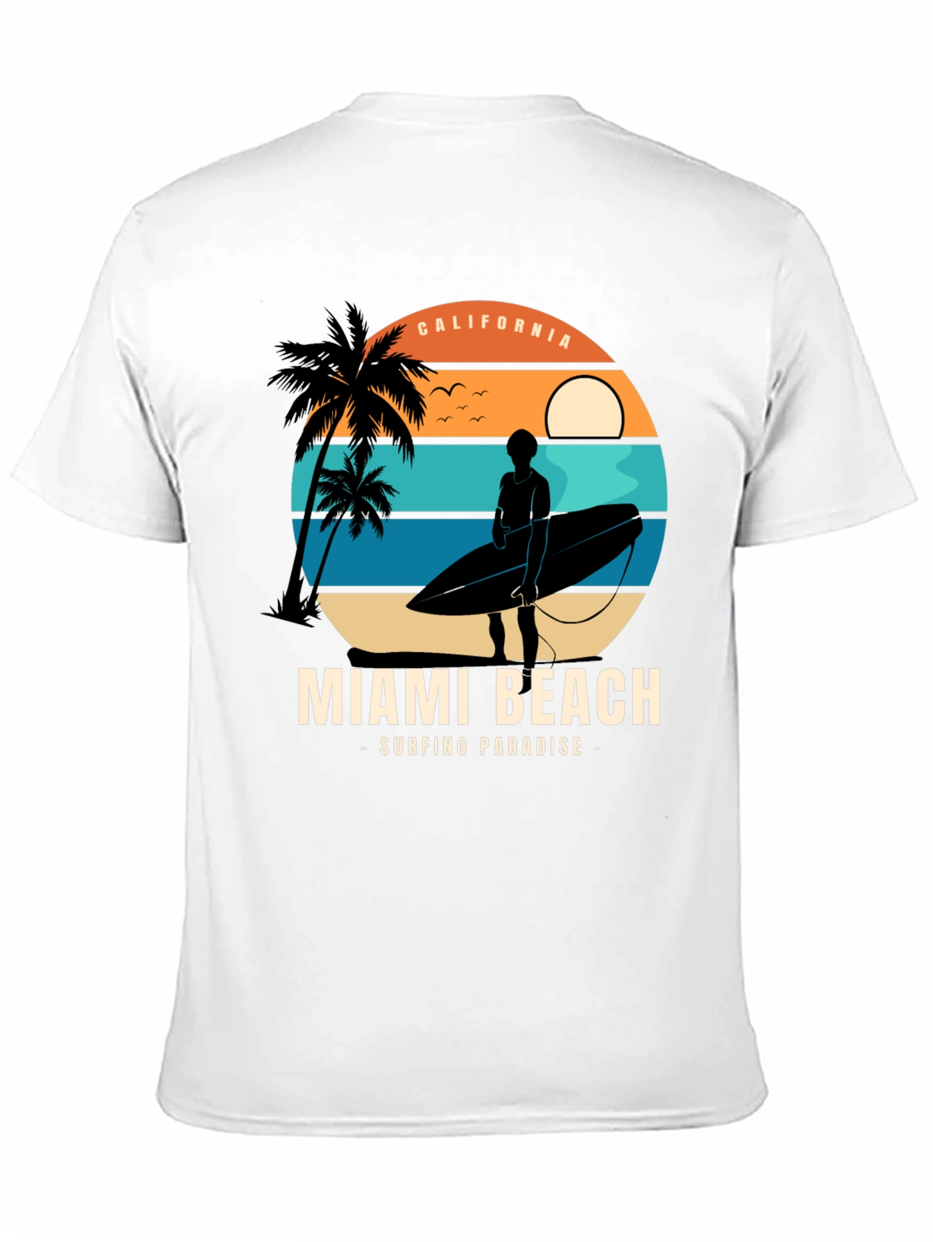 Miami Beach Surfing Paradise Graphic Tee
