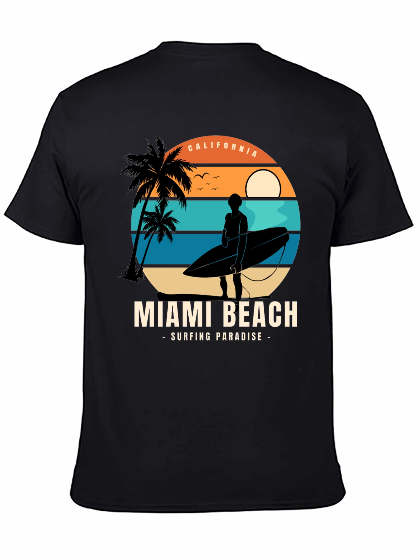 Miami Beach Surfing Paradise Graphic Tee