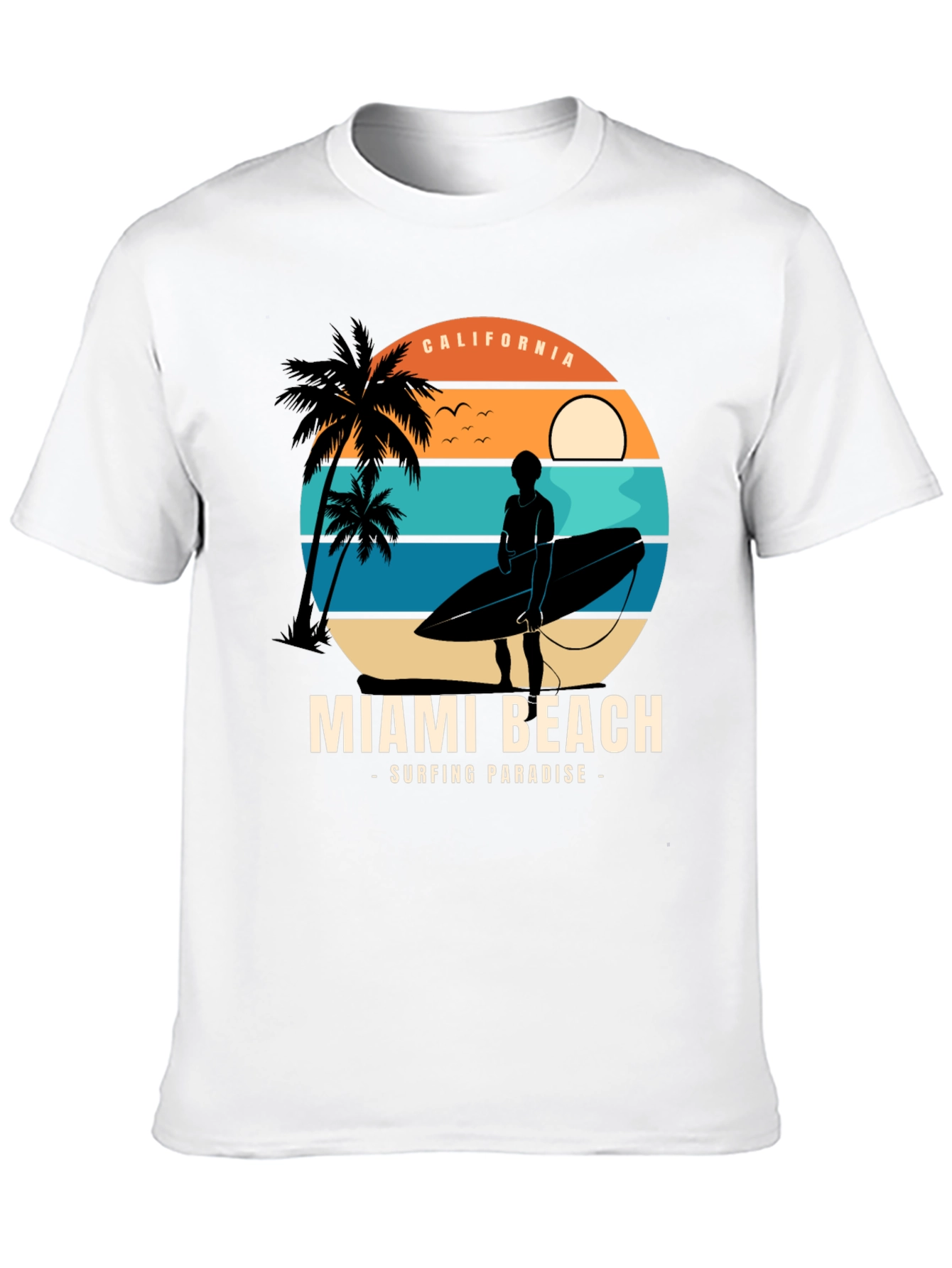 Miami Beach Surfing Paradise Graphic Tee