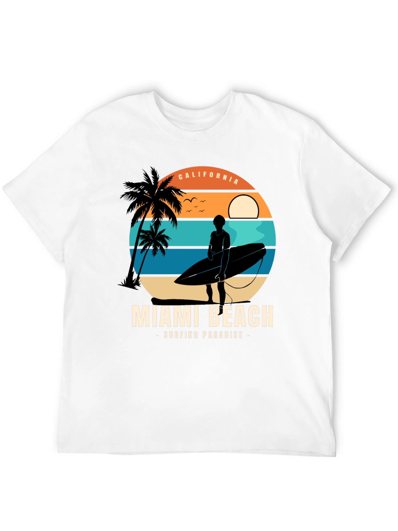 Miami Beach Surfing Paradise Graphic Tee