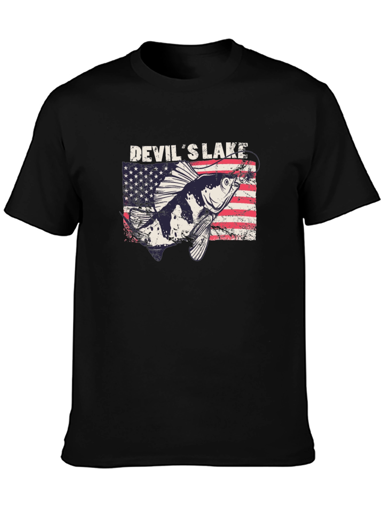 Devils Lake Fishing T-Shirt - Patriotic Angler Tee