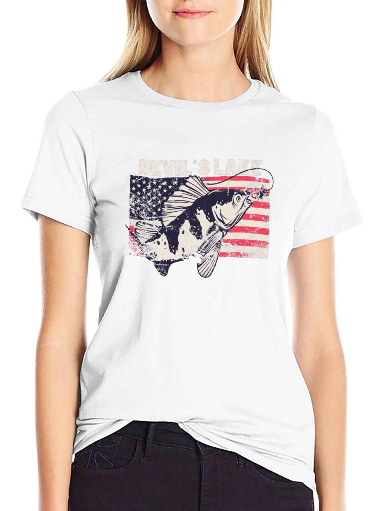 Devils Lake Fishing T-Shirt - Patriotic Angler Tee