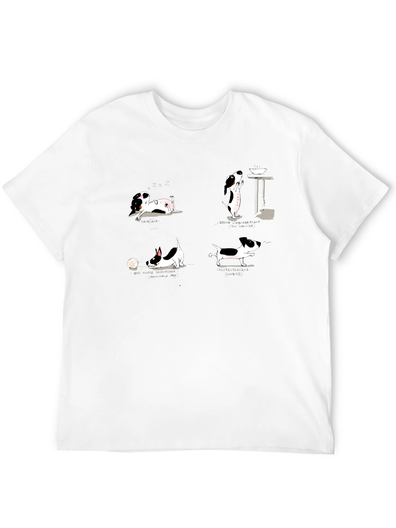 Dog Cartoon Print Black Cotton T-Shirt