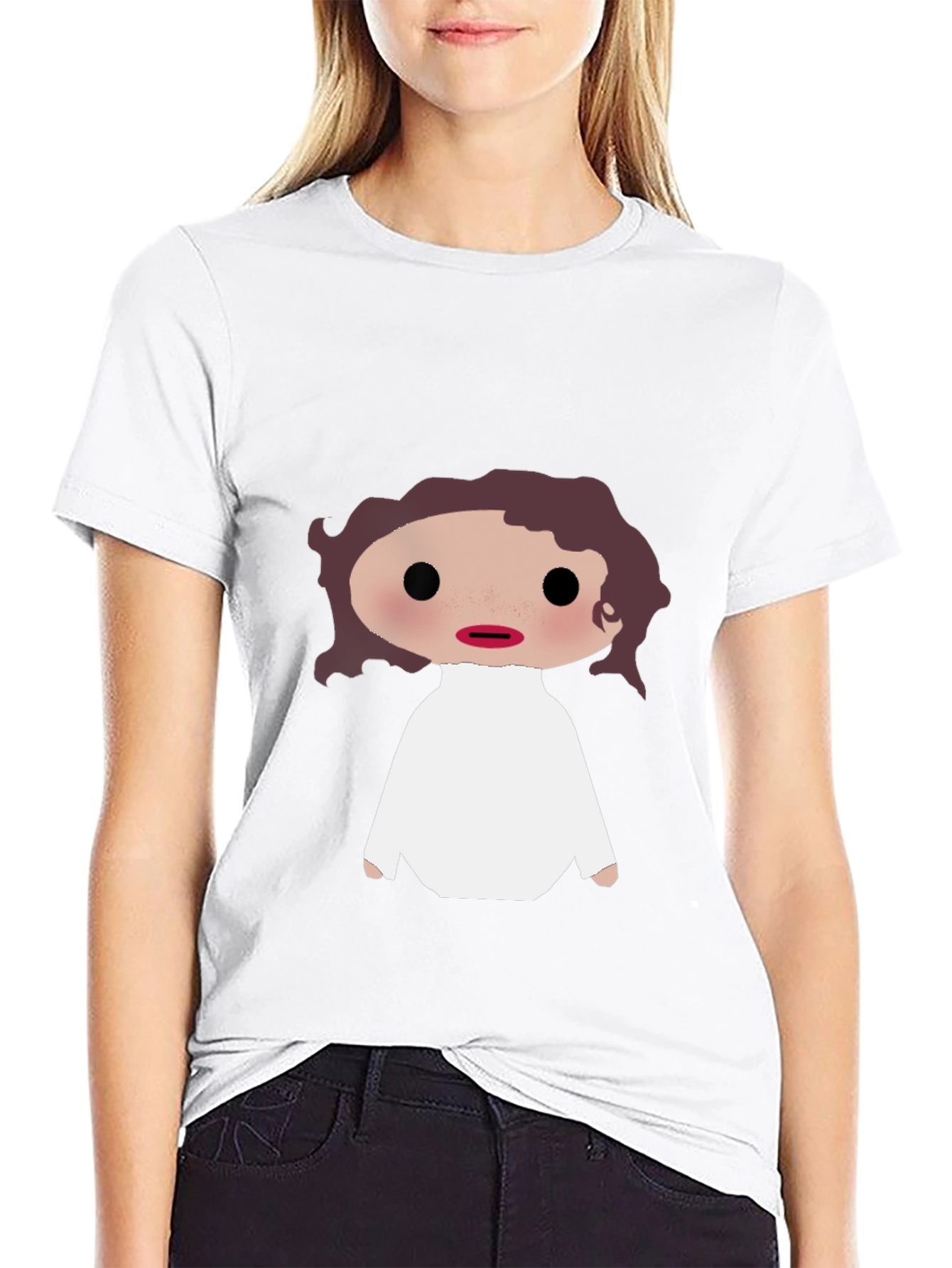 Cartoon Leia Unisex T-Shirt - Black