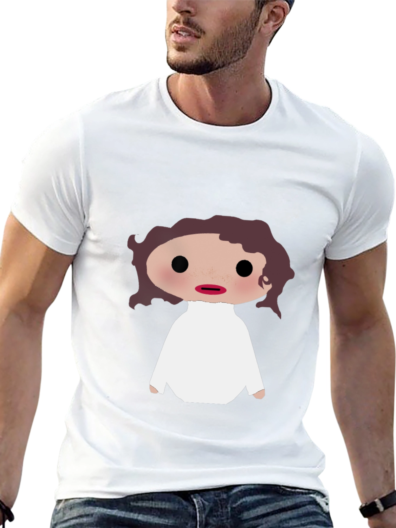 Cartoon Leia Unisex T-Shirt - Black
