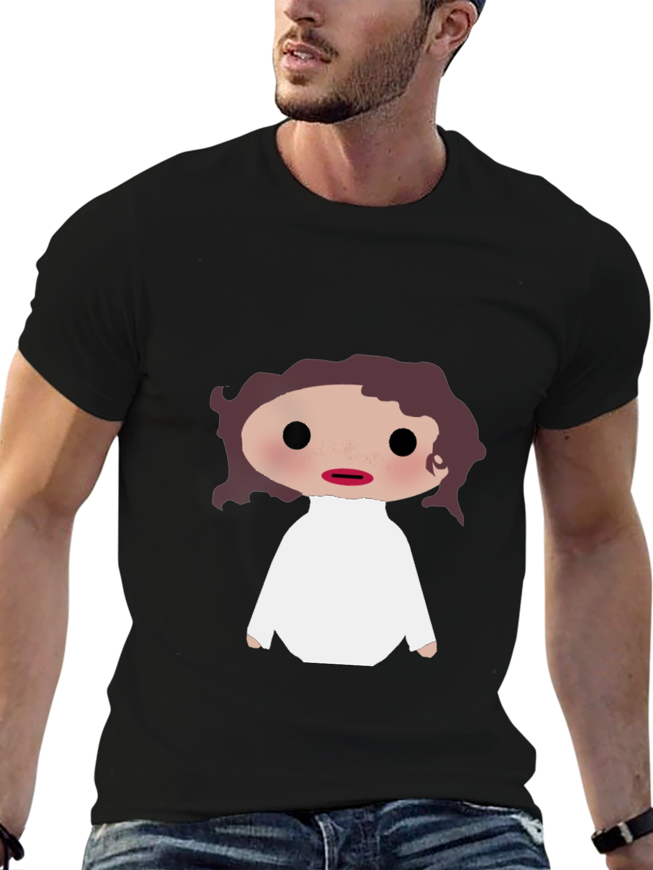 Cartoon Leia Unisex T-Shirt - Black