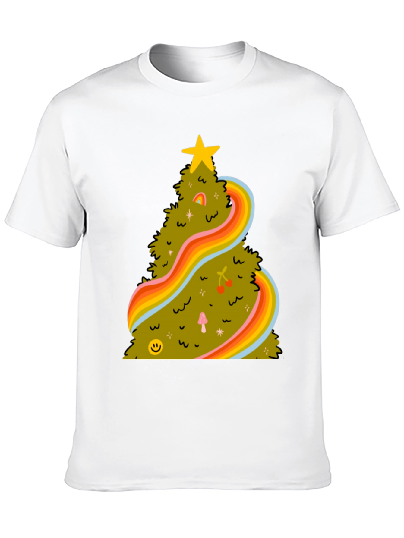 Retro Christmas Tree Tee - Groovy Holiday Shirt