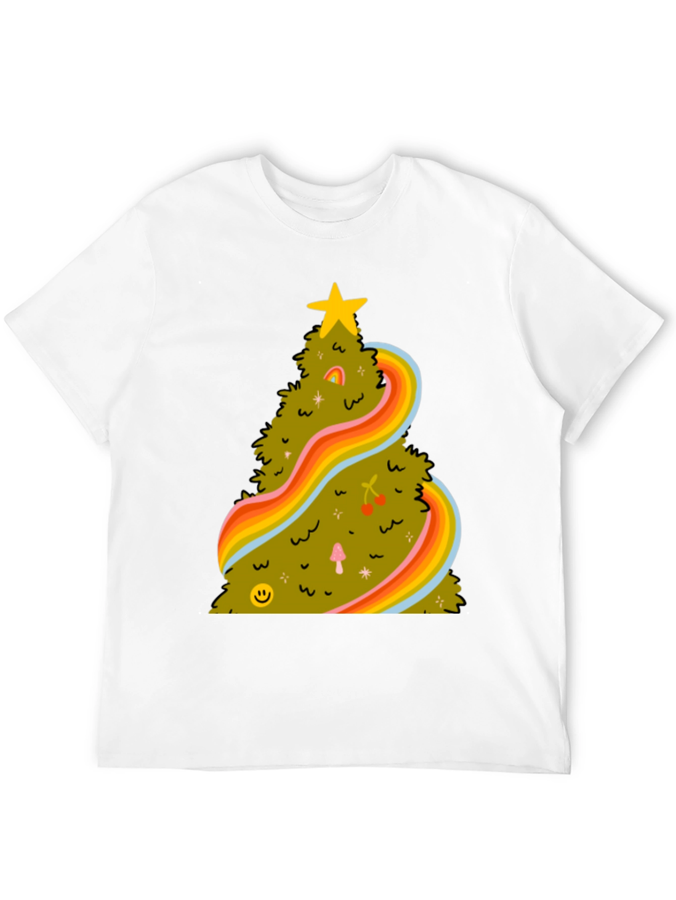Retro Christmas Tree Tee - Groovy Holiday Shirt