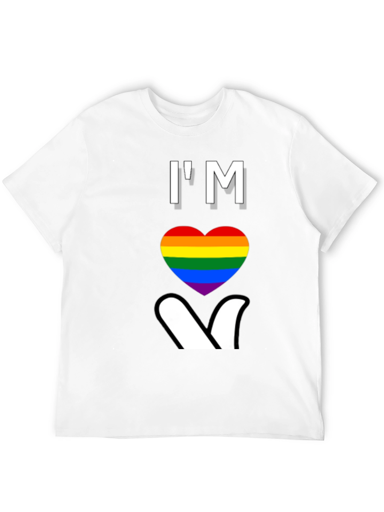Im Heart Gay Pride T-Shirt LGBTQ Rainbow Love Tee