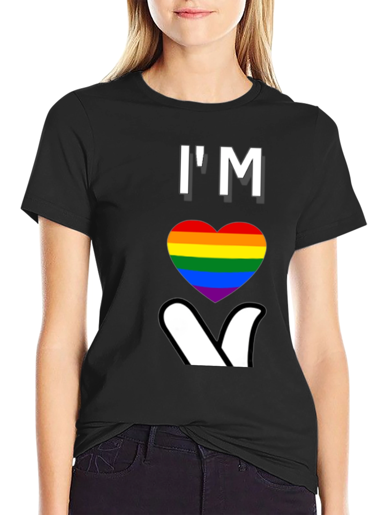 Im Heart Gay Pride T-Shirt LGBTQ Rainbow Love Tee