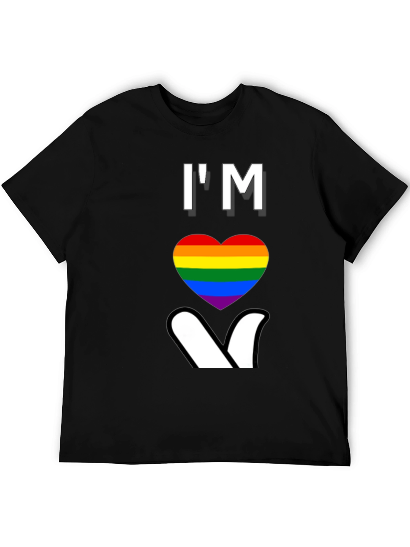 Im Heart Gay Pride T-Shirt LGBTQ Rainbow Love Tee