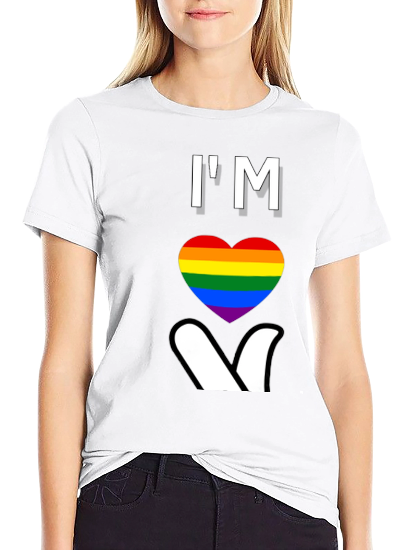 Im Heart Gay Pride T-Shirt LGBTQ Rainbow Love Tee