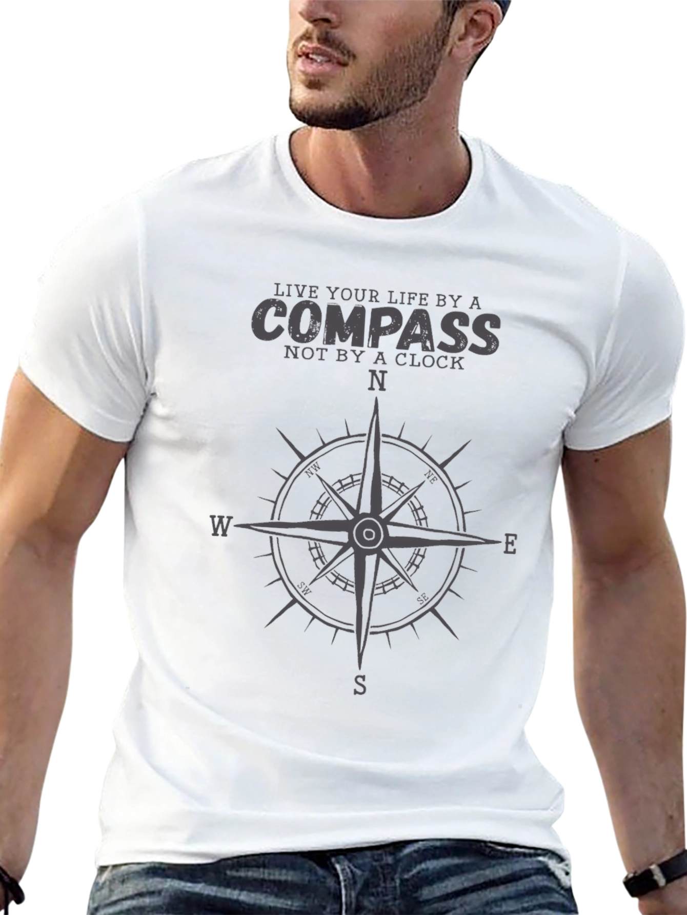 Compass Graphic T-Shirt - Live Your Life Design