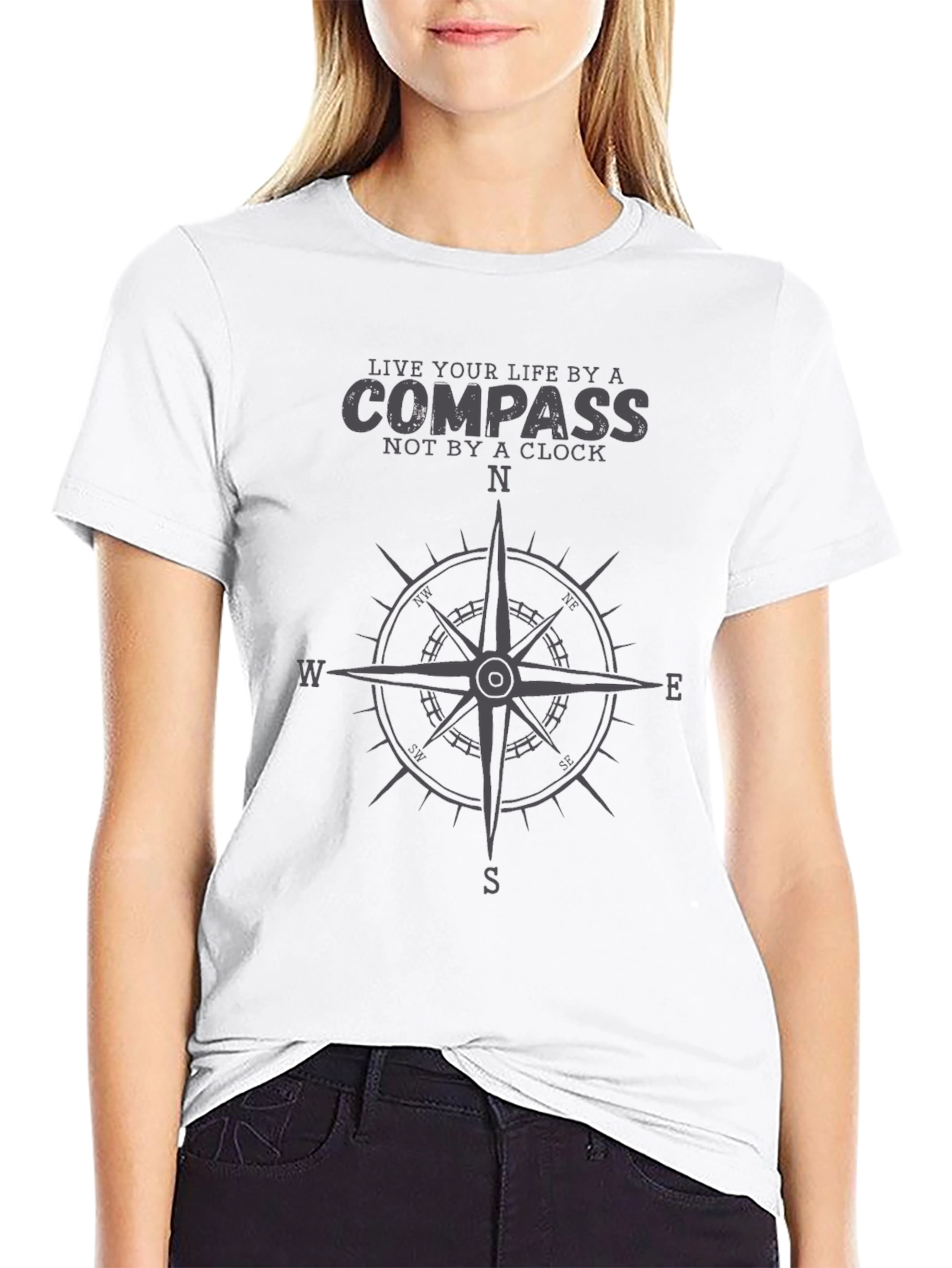 Compass Graphic T-Shirt - Live Your Life Design