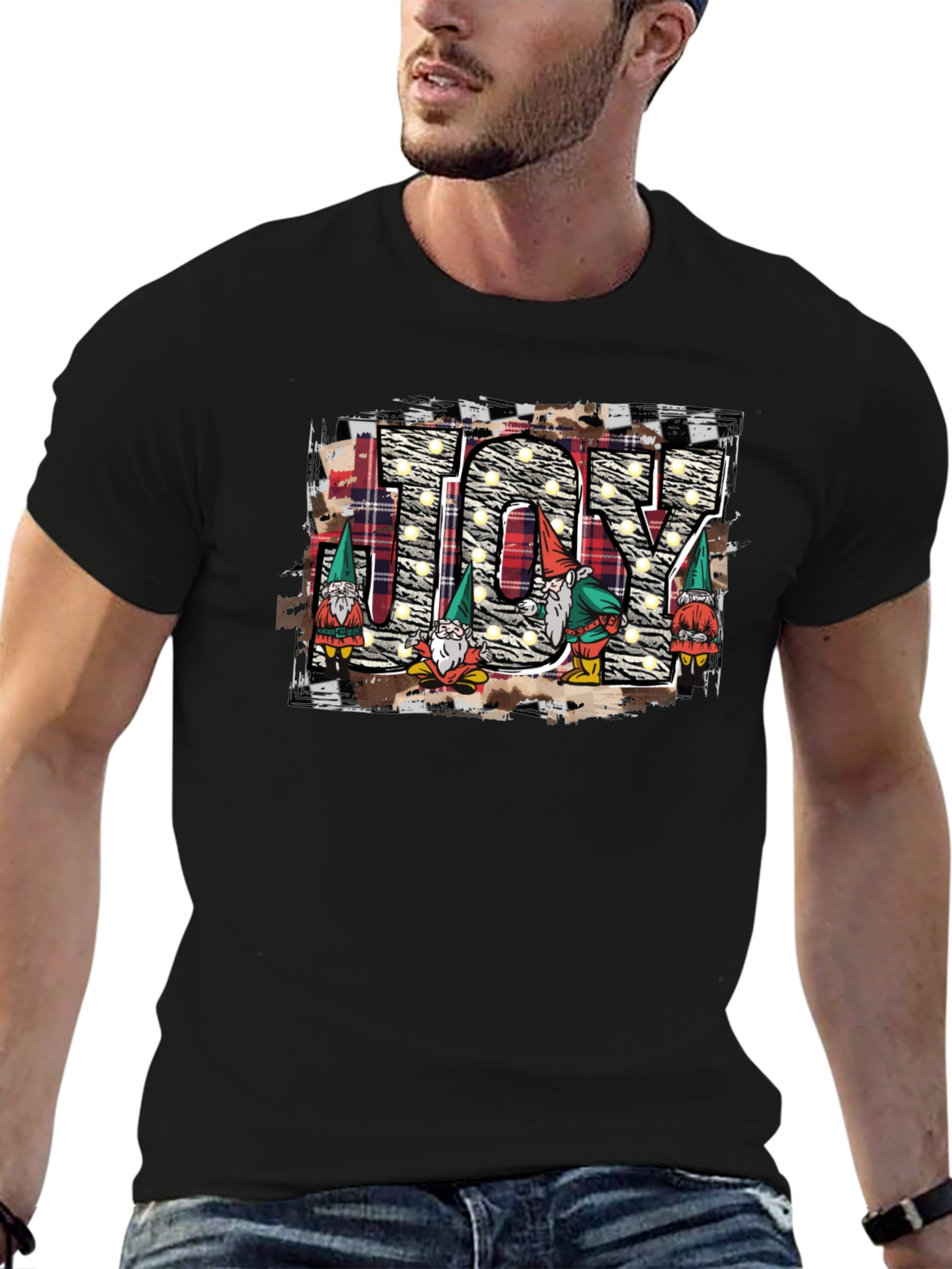 JOY Gnome Christmas T-Shirt - Holiday Cheer