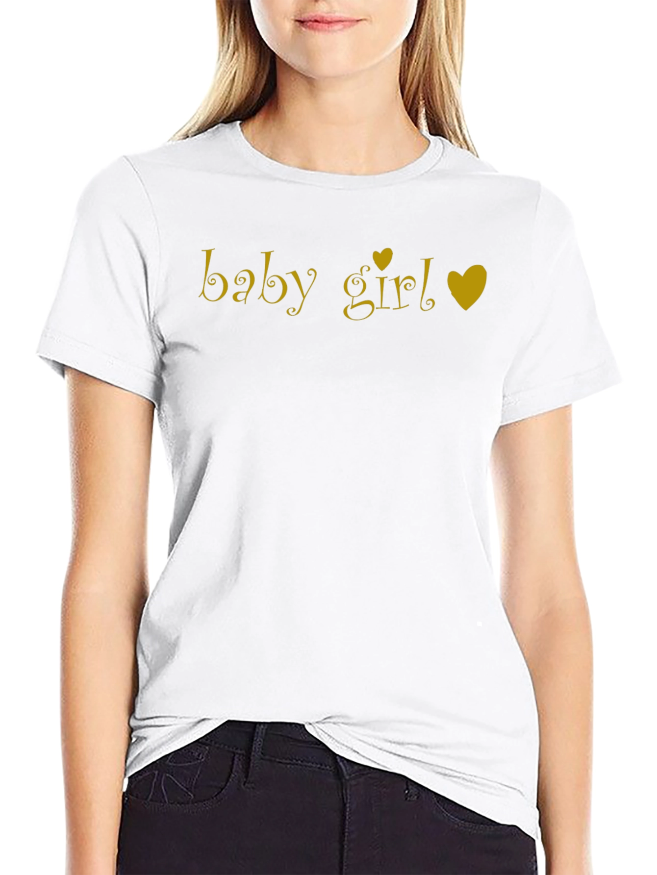 Baby Girl Heart Tee - Soft Cotton Black T-Shirt