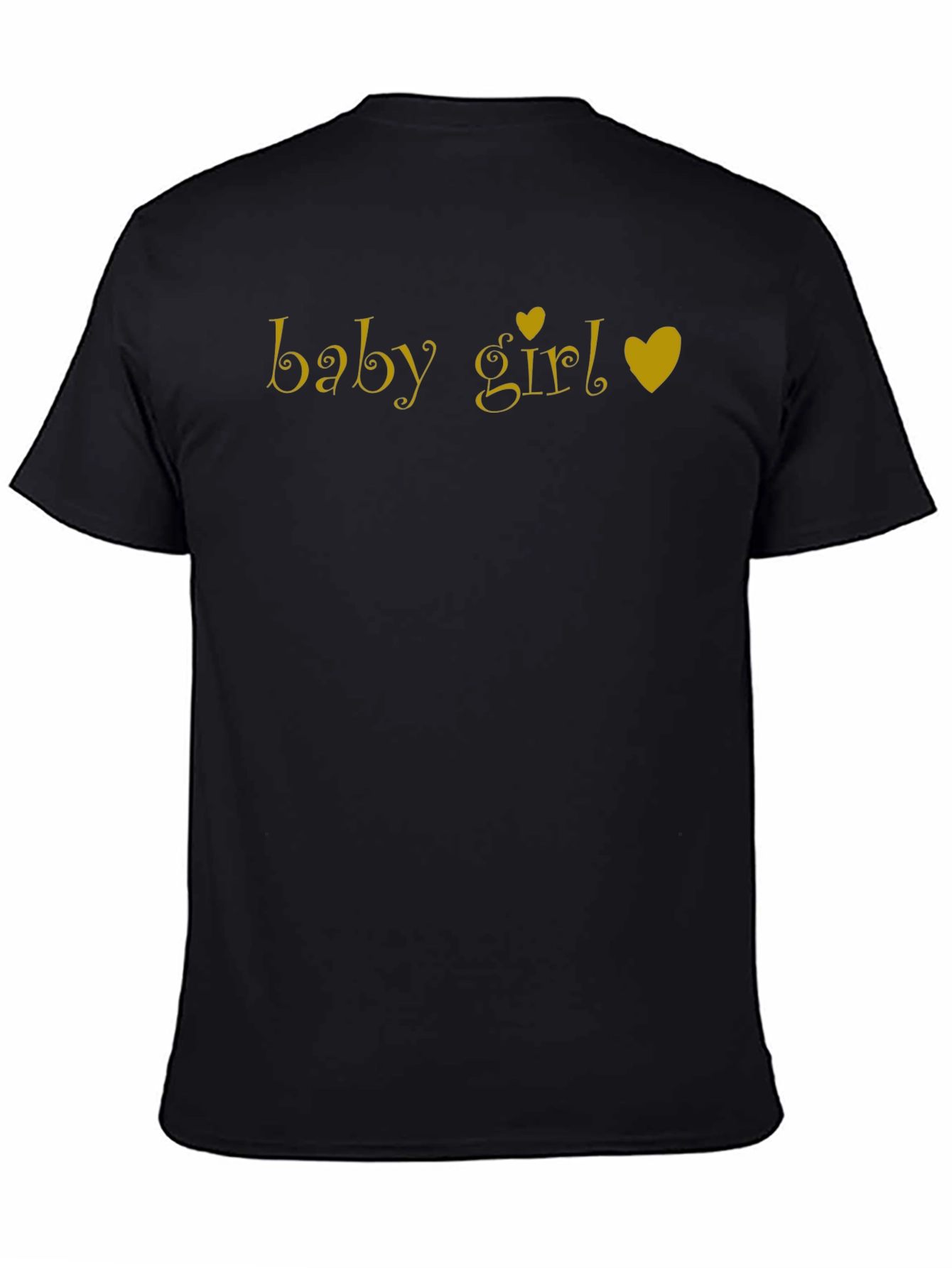 Baby Girl Heart Tee - Soft Cotton Black T-Shirt