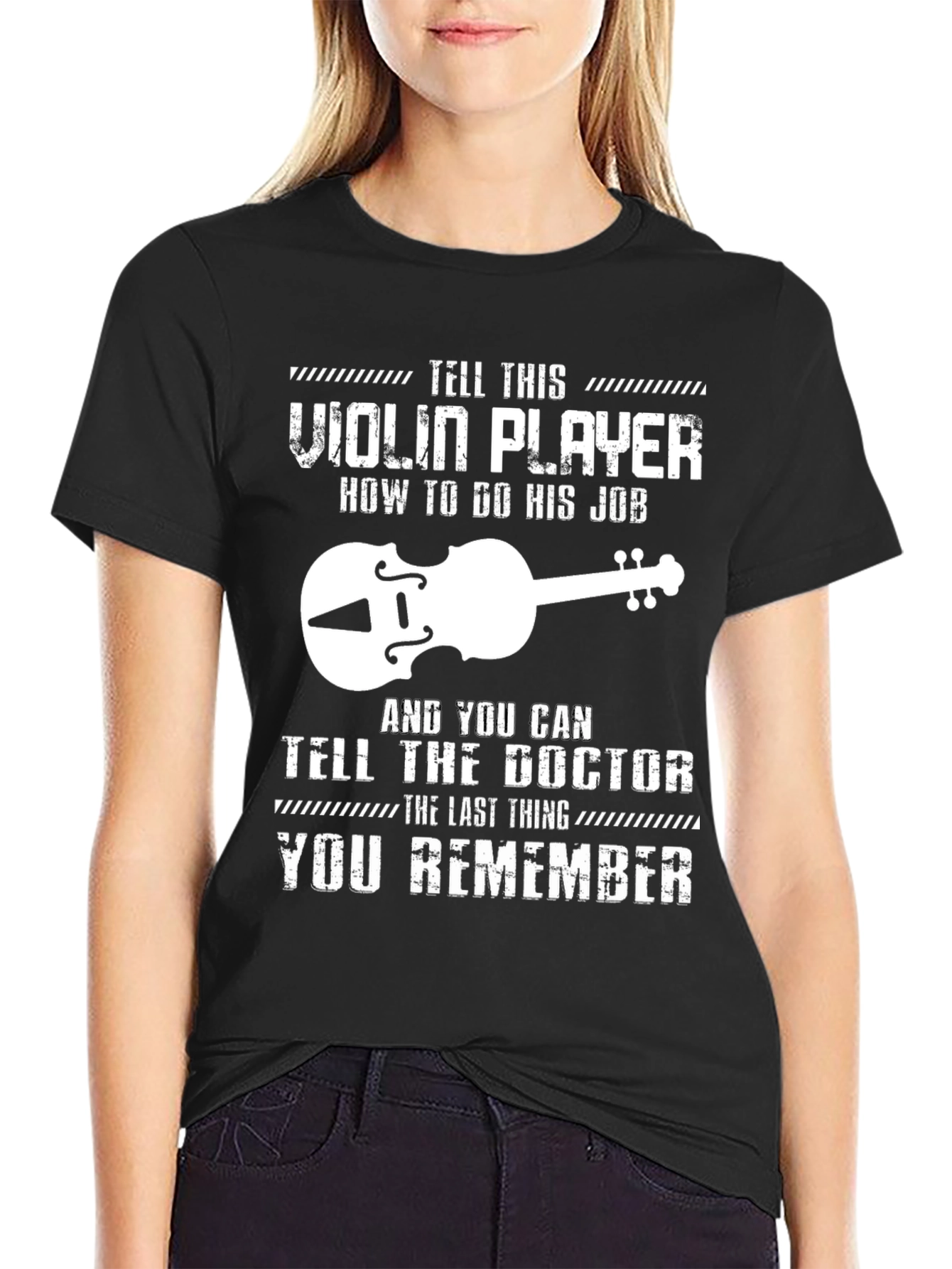 Violin Player Humor Graphic Tee