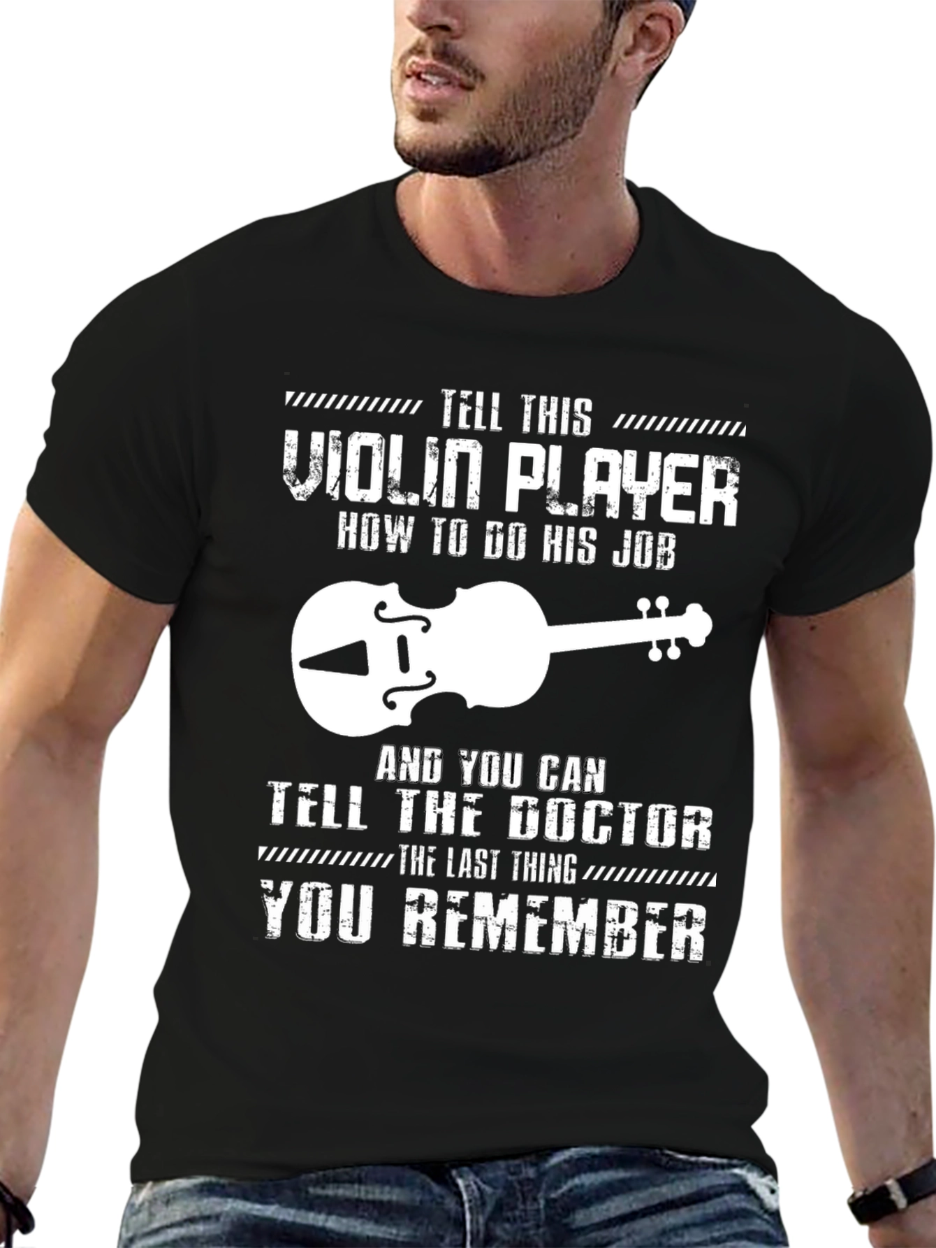 Violin Player Humor Graphic Tee