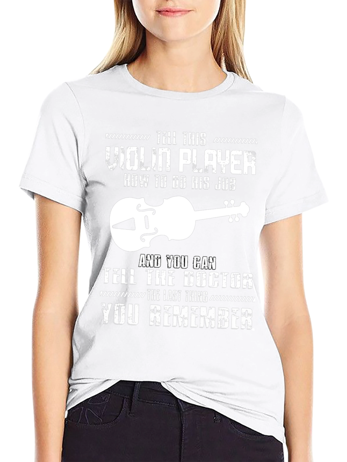Violin Player Humor Graphic Tee