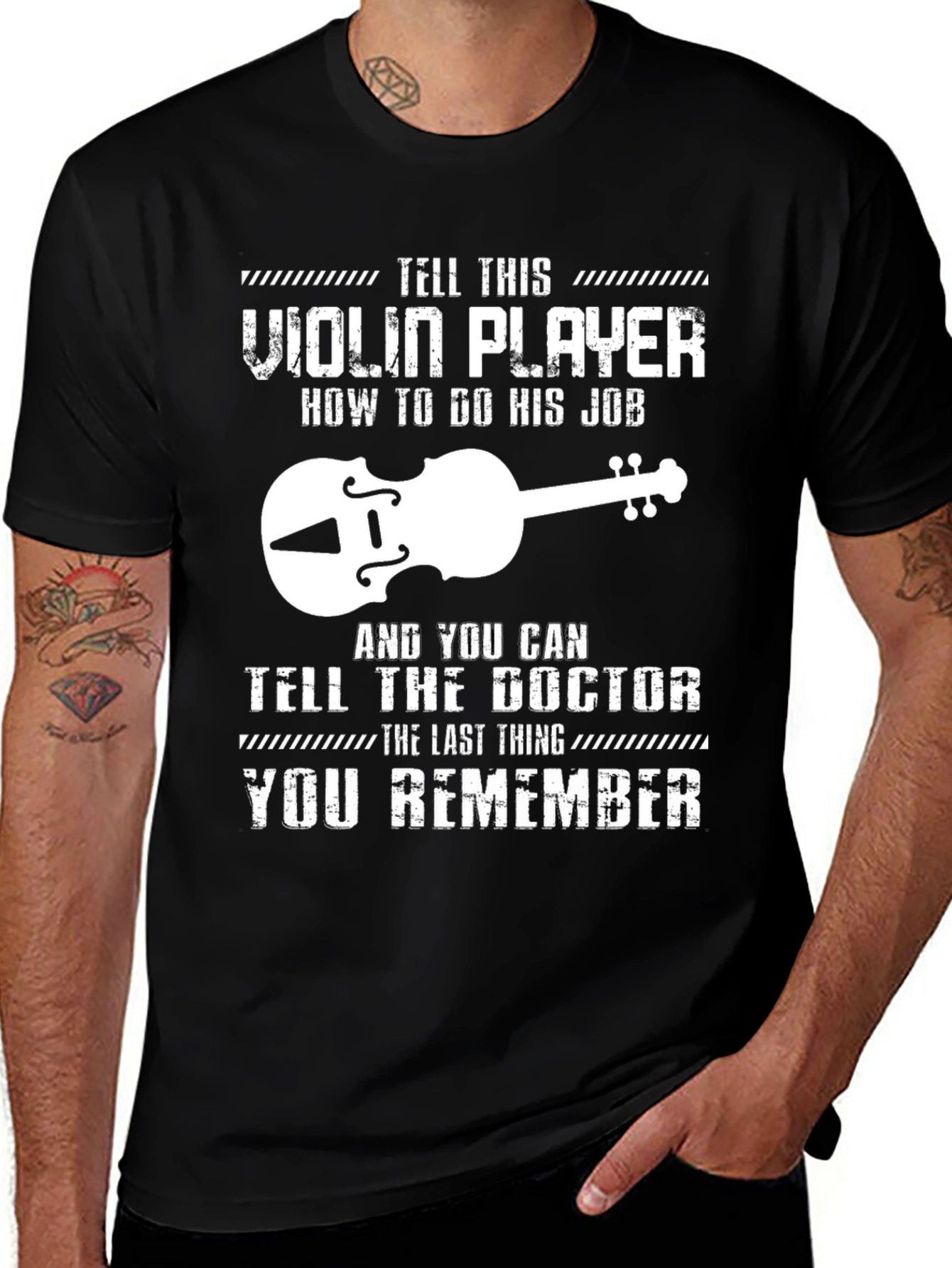 Violin Player Humor Graphic Tee