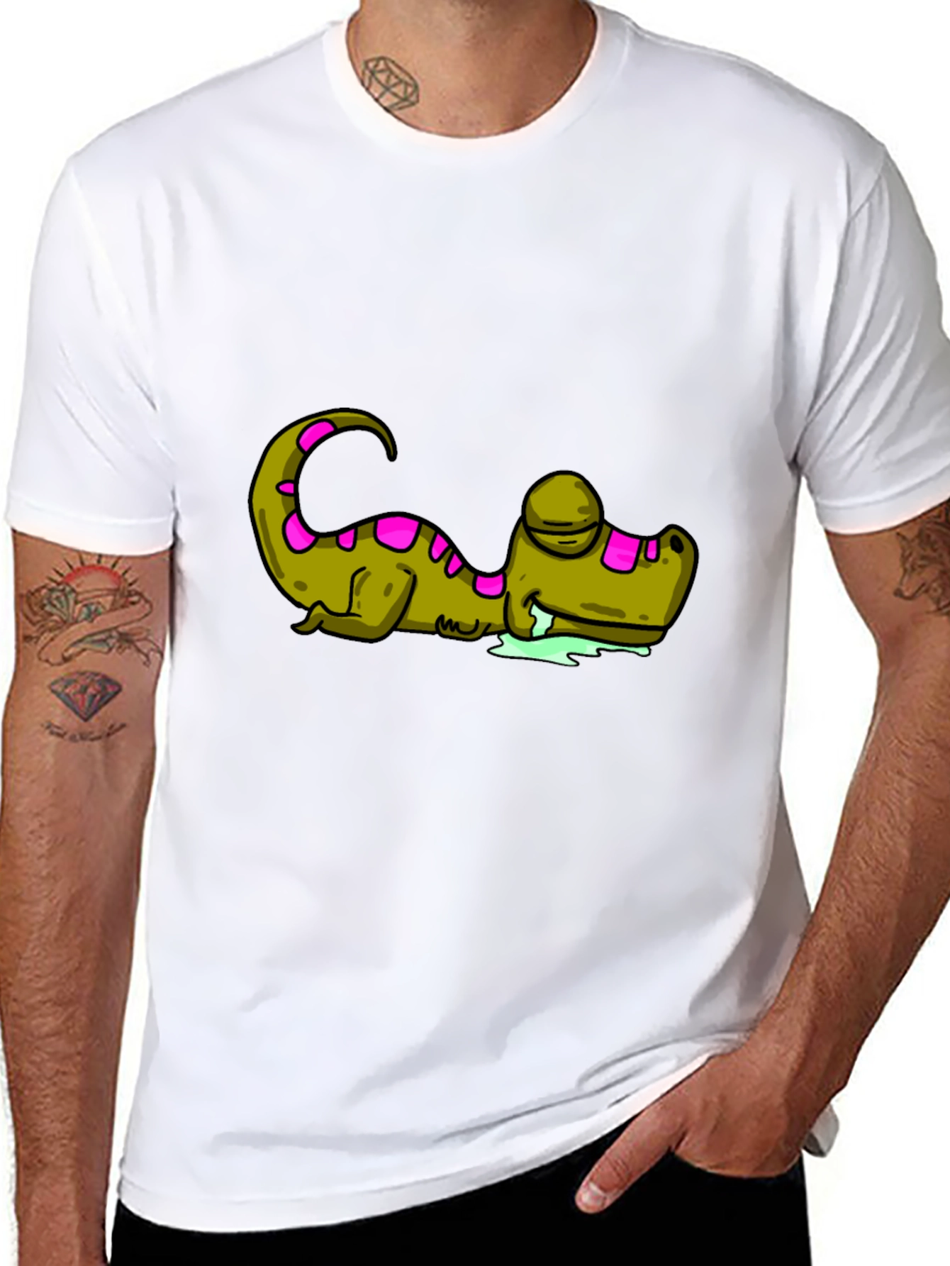 Lazy Alligator Graphic T-Shirt - Relaxed Fit Black