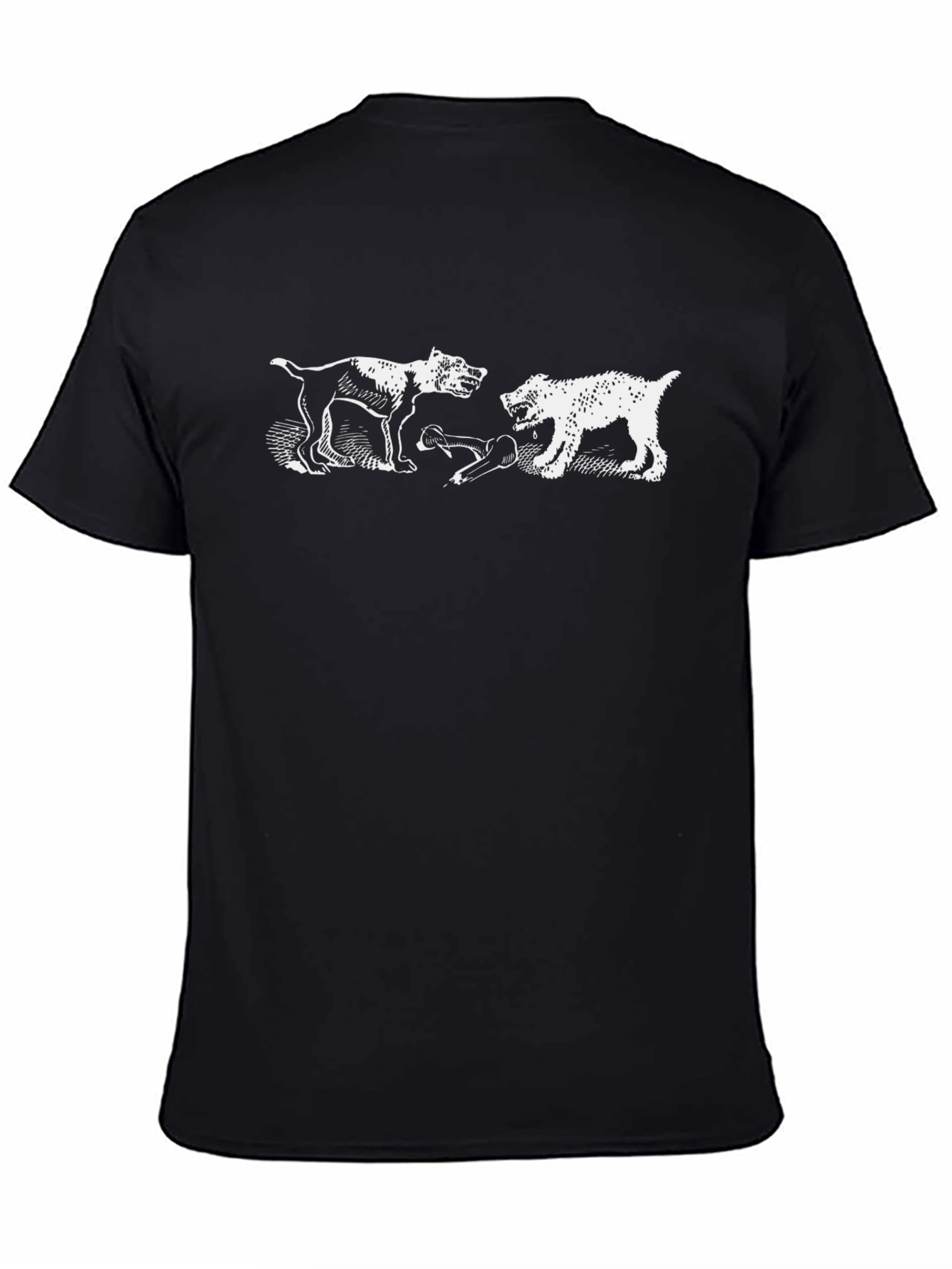 Dog Fight Graphic Tee - Black Cotton Blend