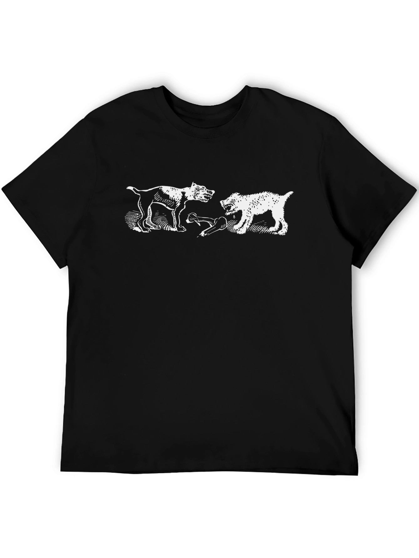 Dog Fight Graphic Tee - Black Cotton Blend