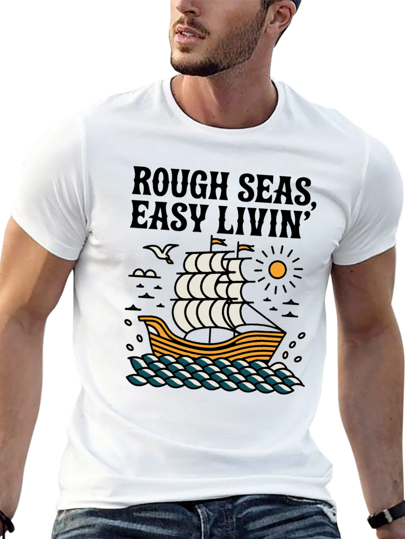 Rough Seas Easy Livin Graphic Tee