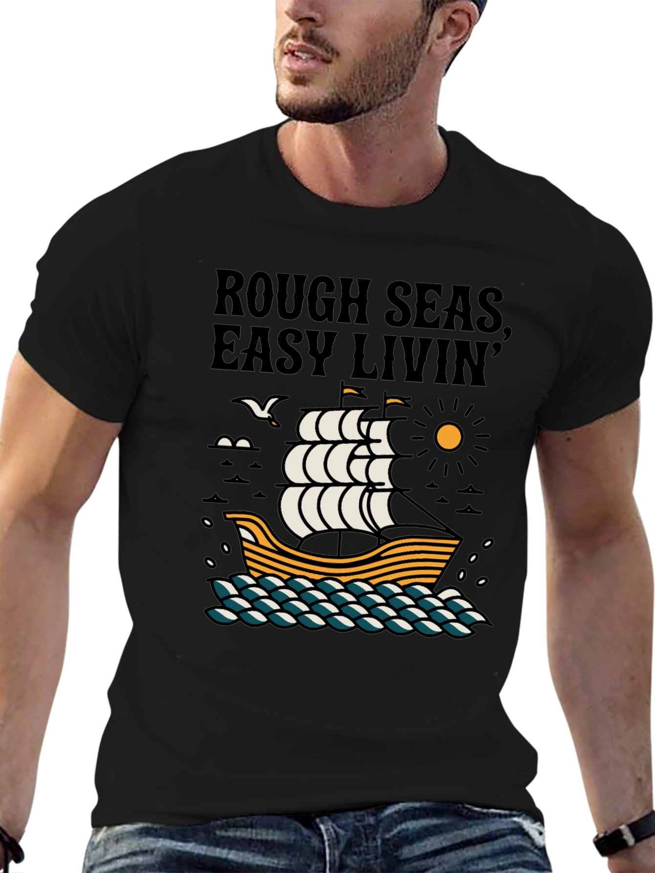 Rough Seas Easy Livin Graphic Tee
