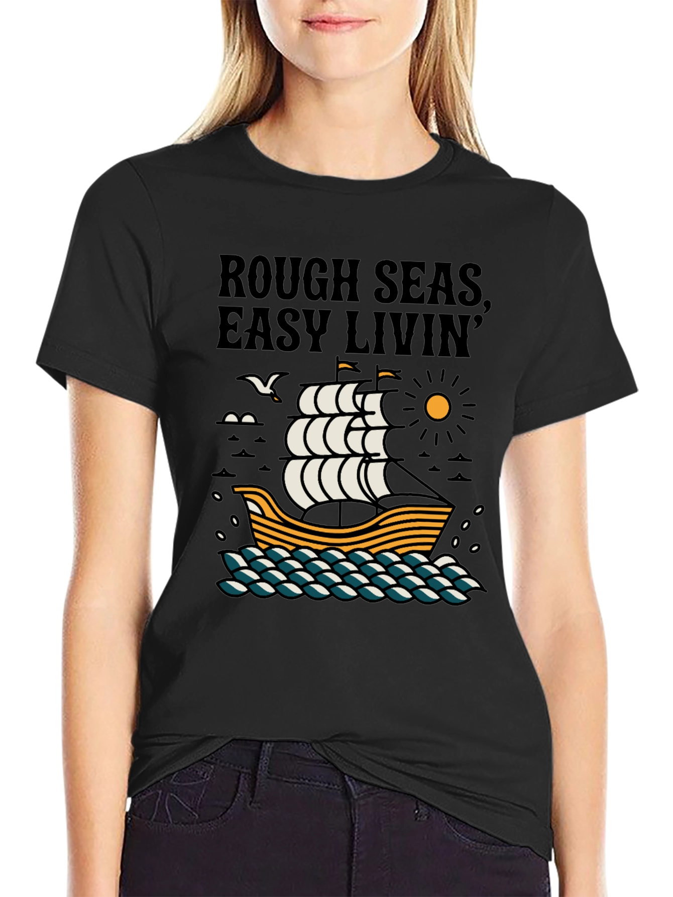 Rough Seas Easy Livin Graphic Tee