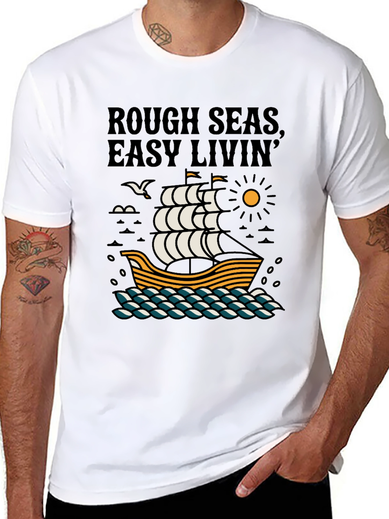Rough Seas Easy Livin Graphic Tee