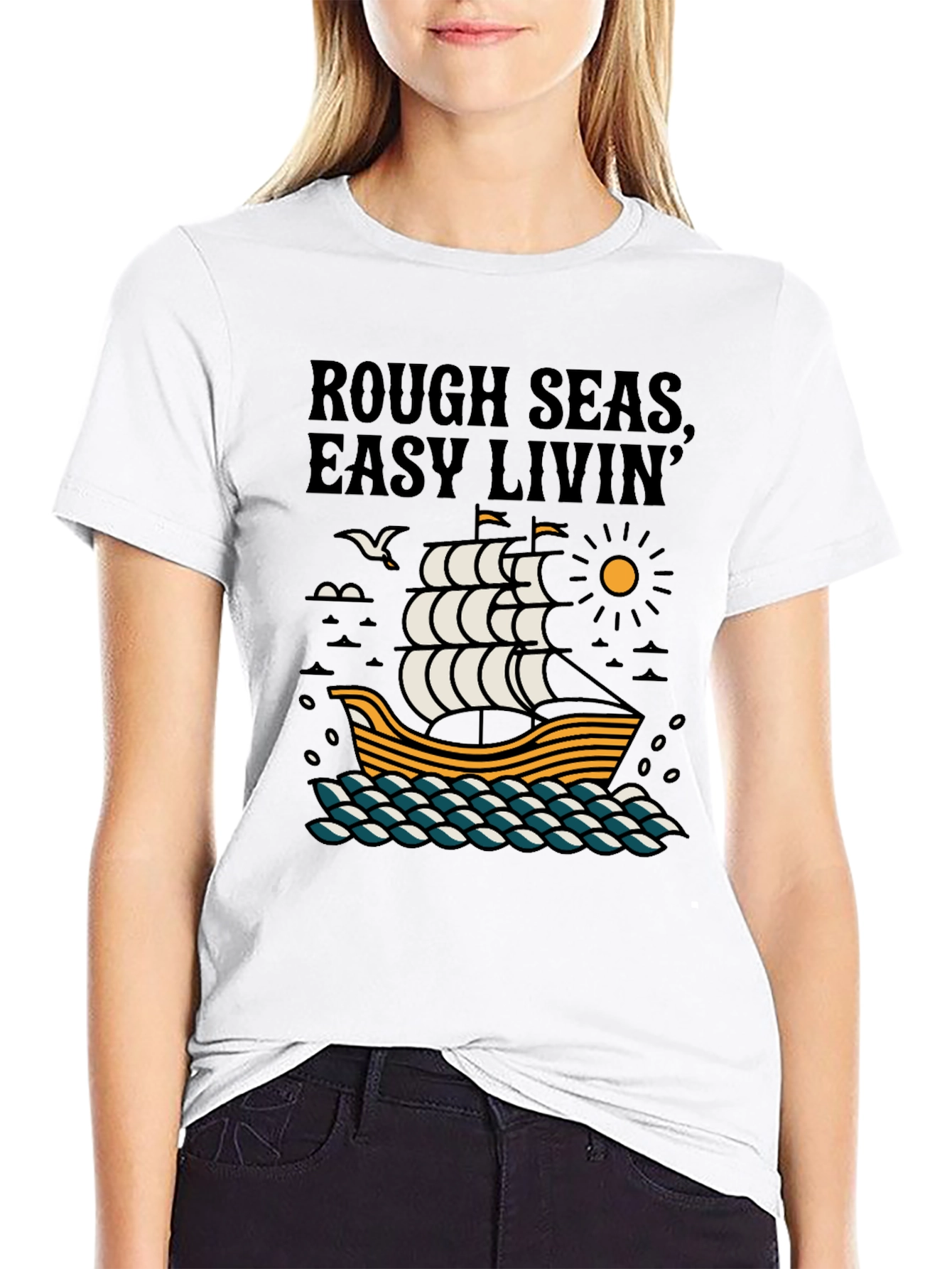 Rough Seas Easy Livin Graphic Tee