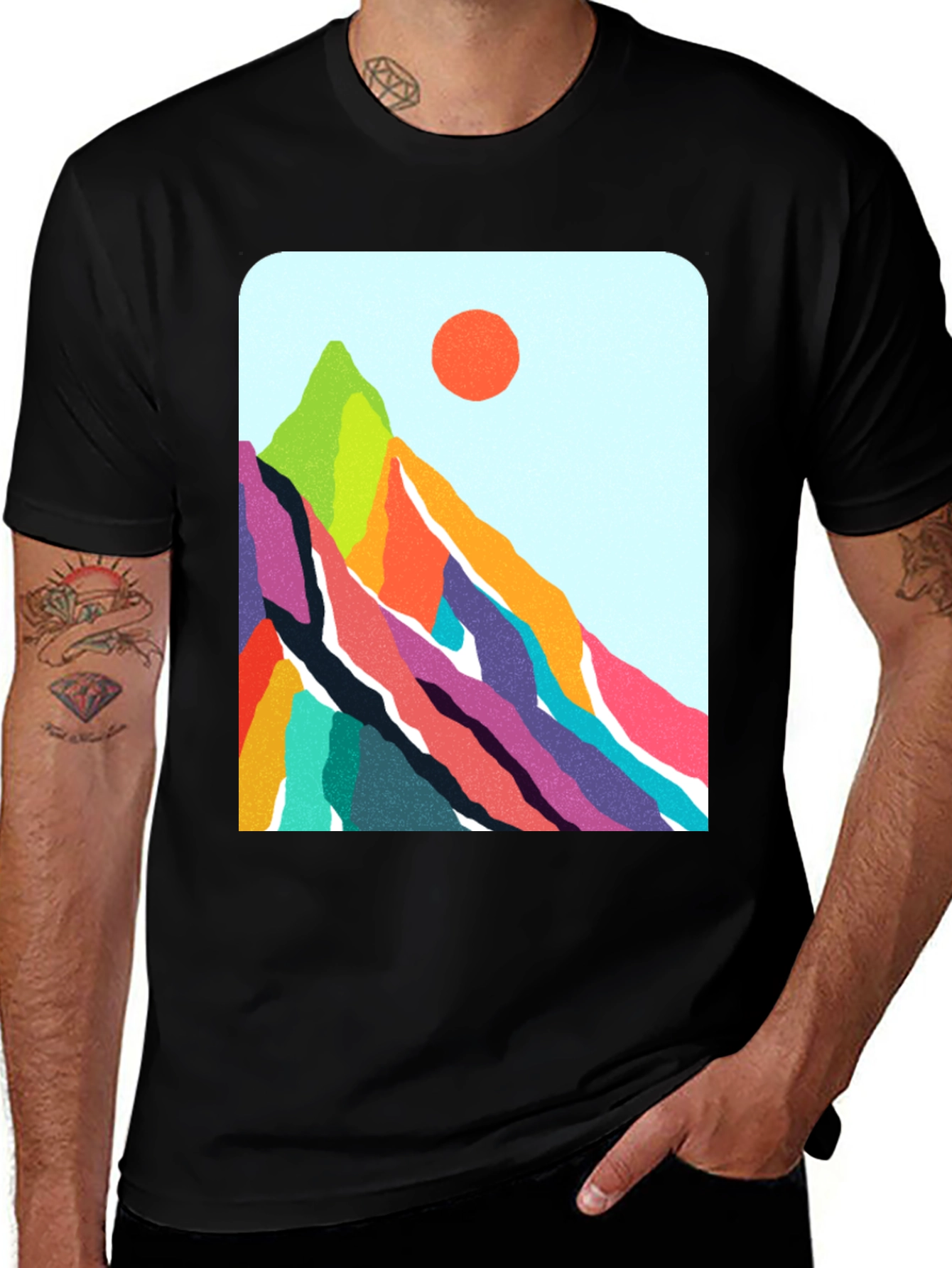 Vibrant Mountain Graphic Tee - Nature Inspired Design