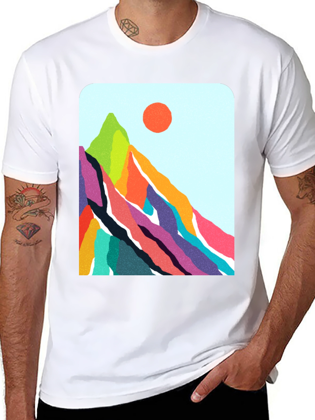 Vibrant Mountain Graphic Tee - Nature Inspired Design