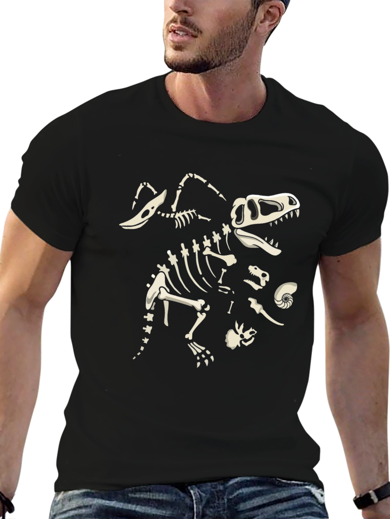 Dino Skeleton Black T-Shirt