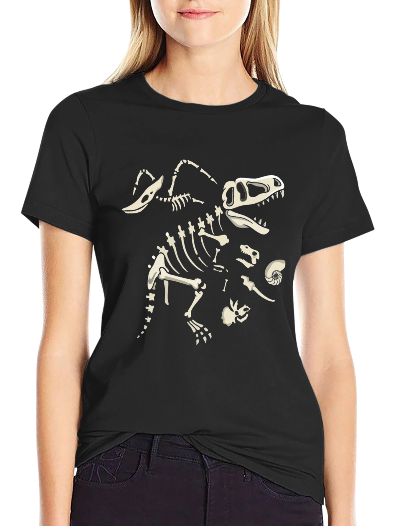 Dino Skeleton Black T-Shirt