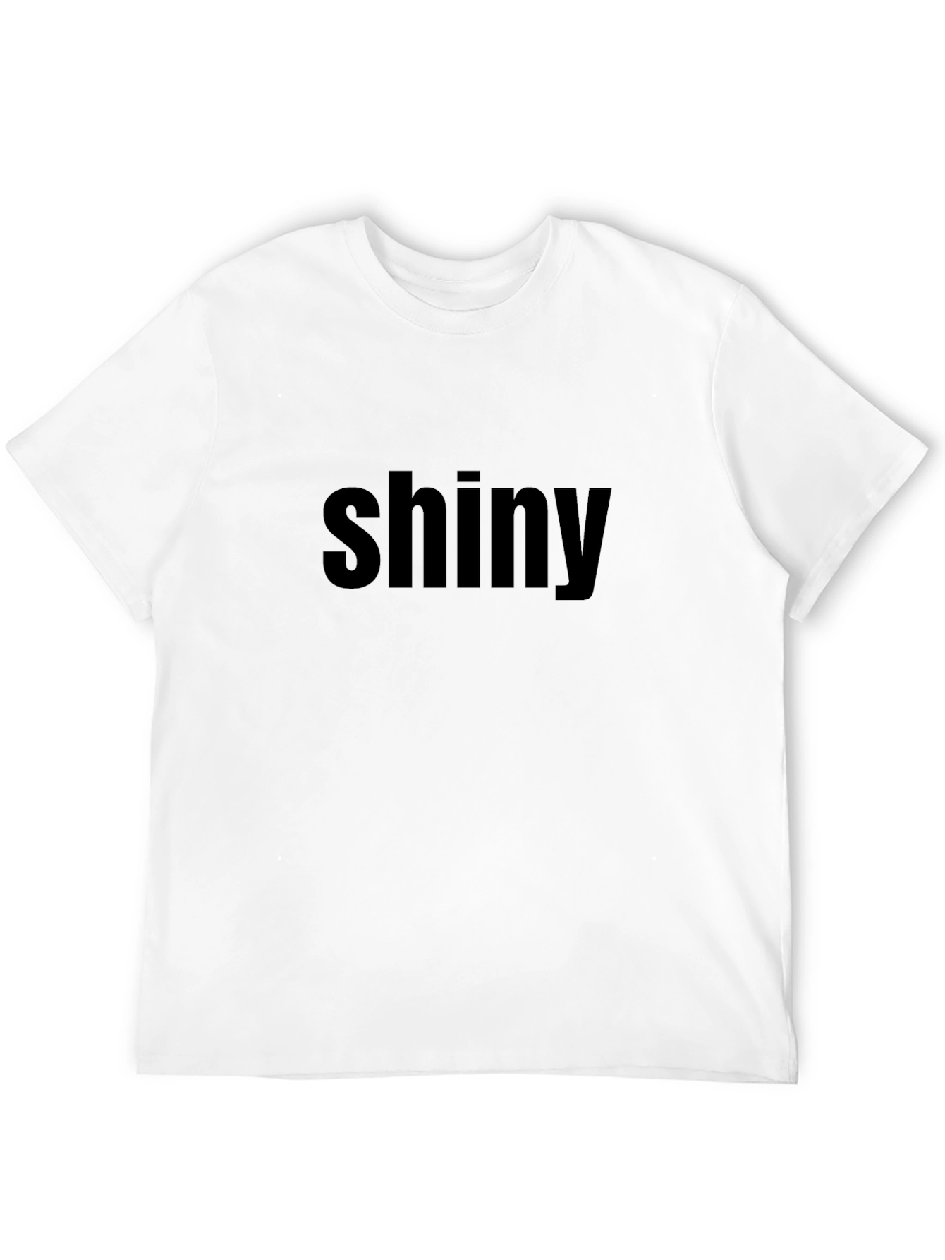 Shiny Text Black Tee - Casual Fashion