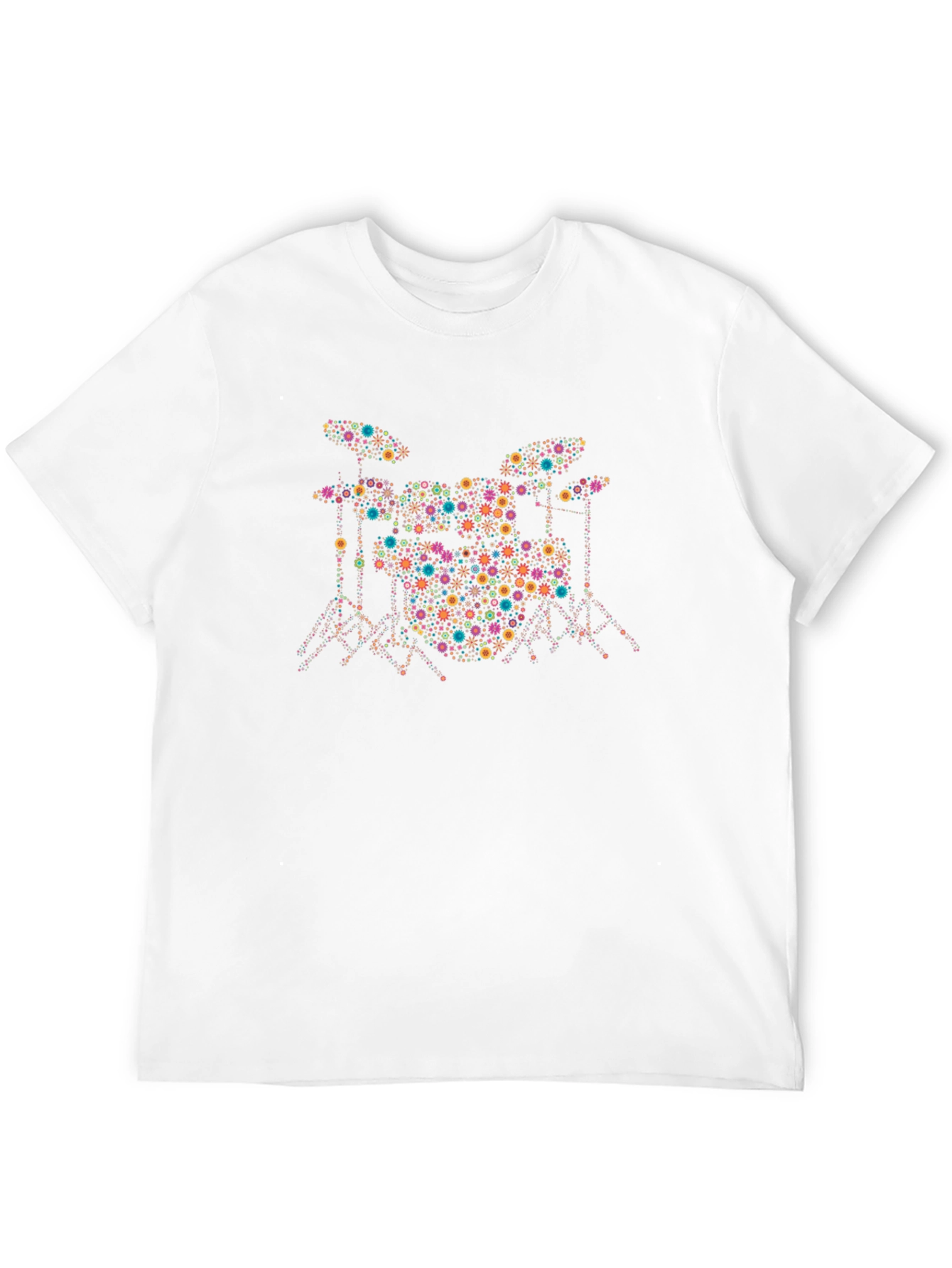 Drum Set Graphic Black T-Shirt - Unique Music Tee