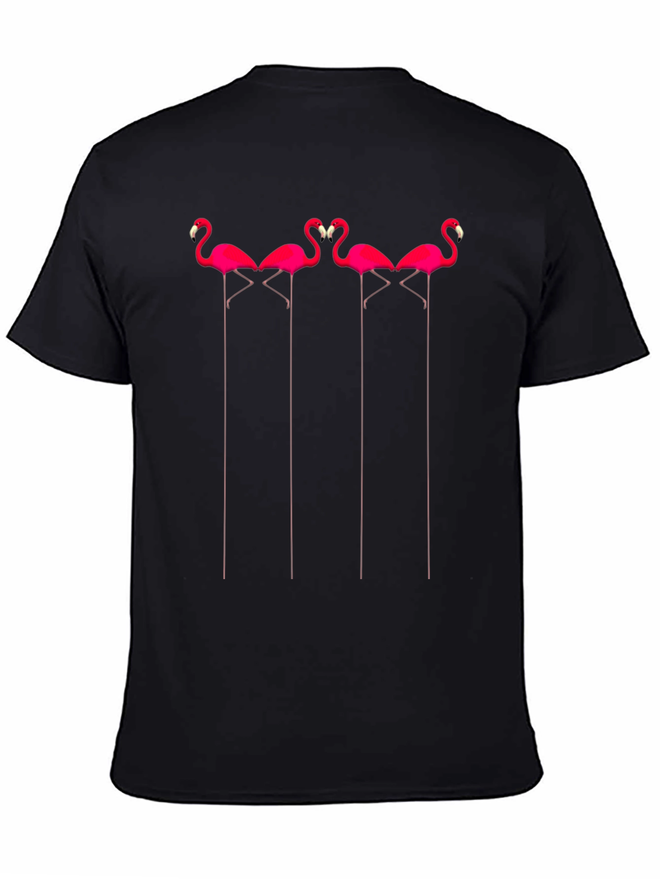 Pink Flamingo Graphic Tee - Black Crewneck