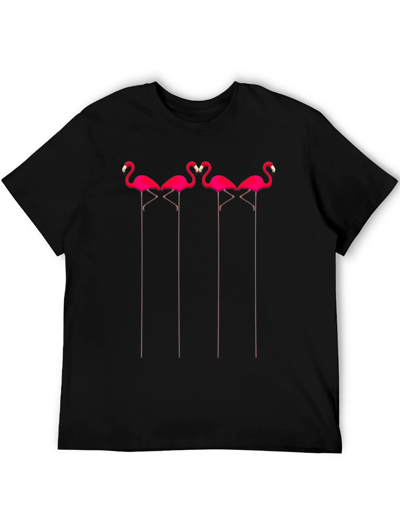 Pink Flamingo Graphic Tee - Black Crewneck
