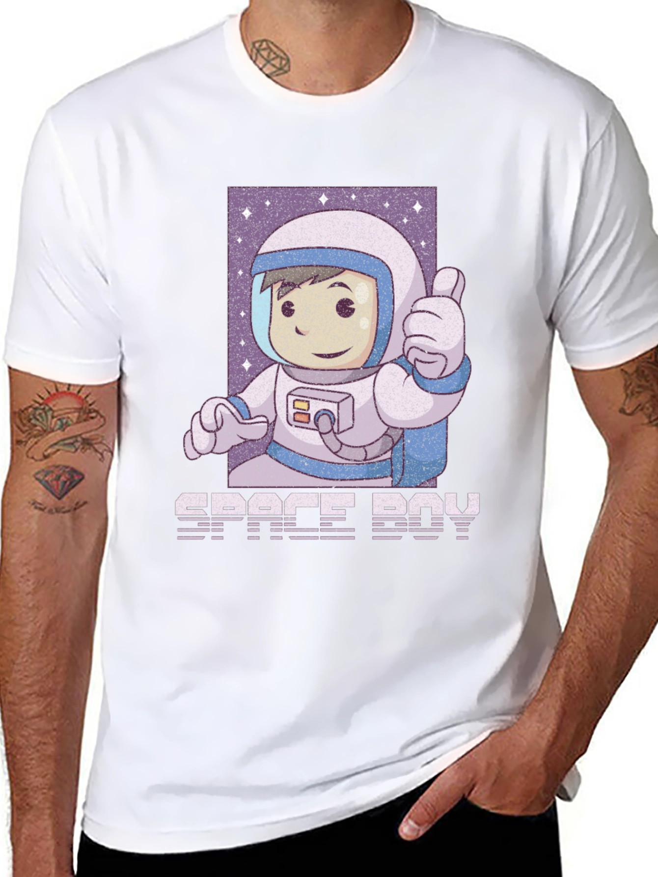 Space Boy Graphic T-Shirt - Astronaut Design