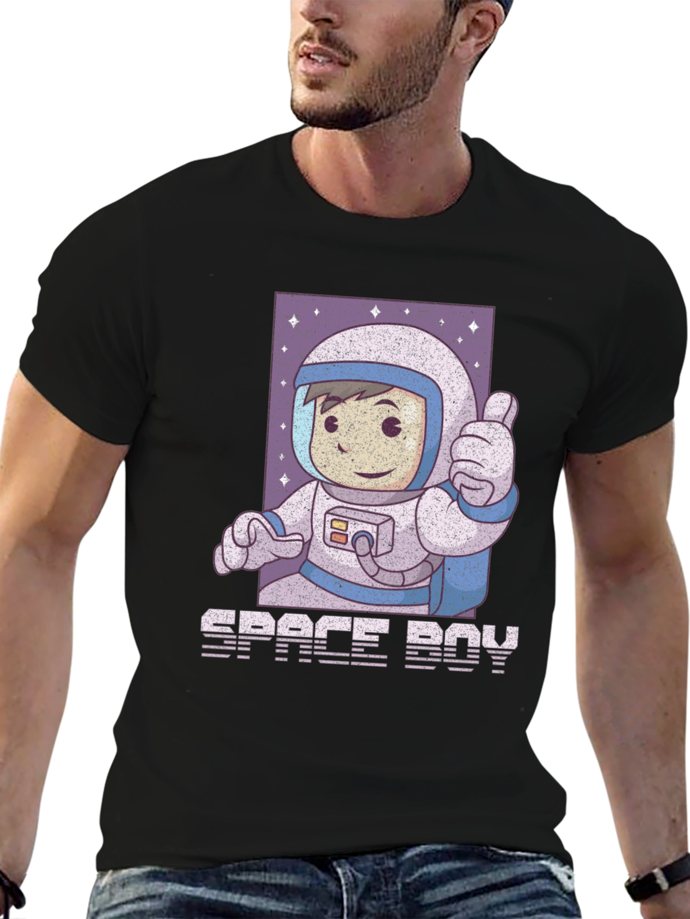 Space Boy Graphic T-Shirt - Astronaut Design